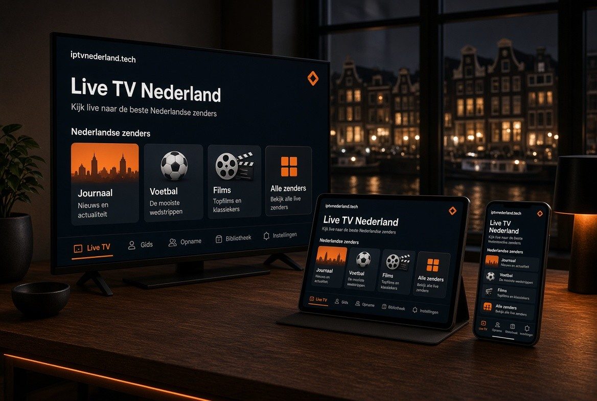 Nederlandse zenders op drie apparaten in een woning in Nederland
