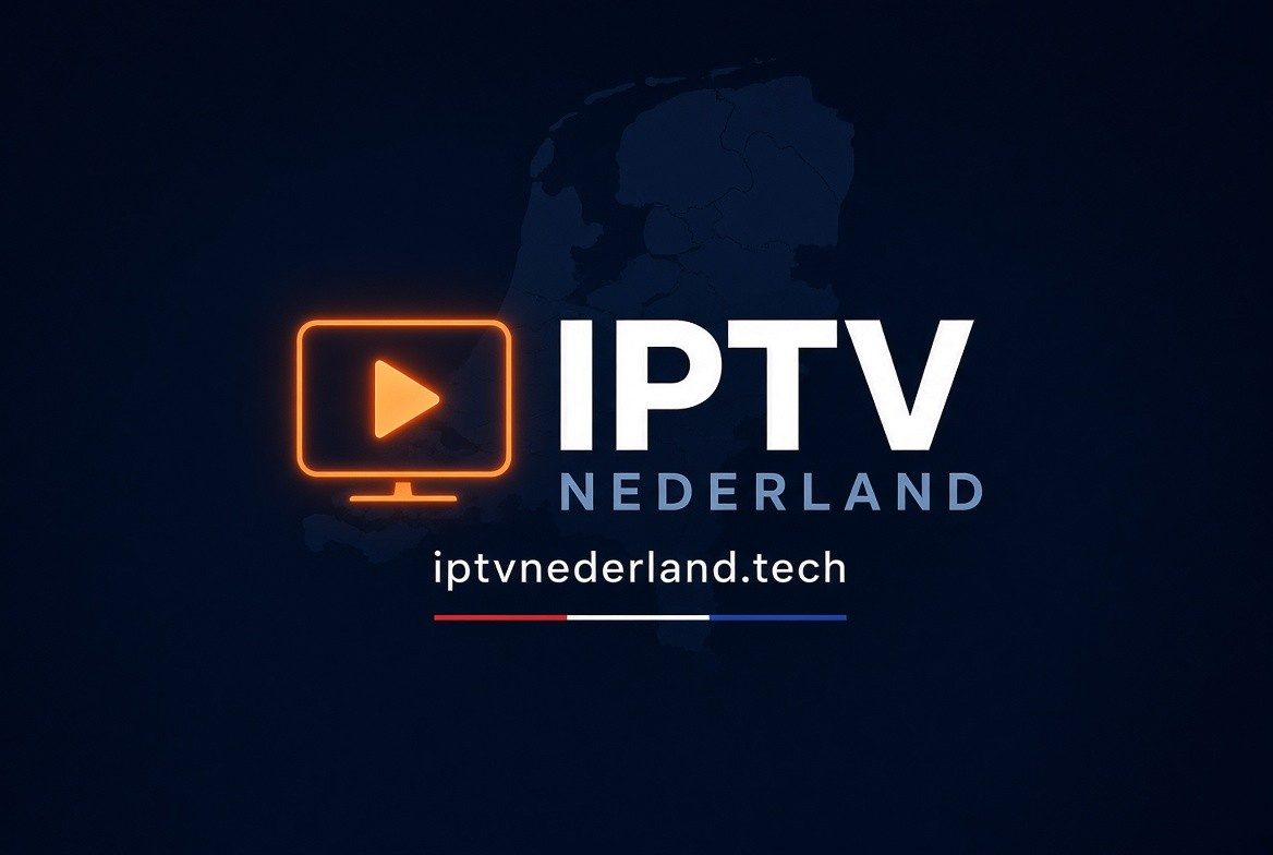 Merkteken IPTV Nederland met silhouet van Nederland op iptvnederland.tech